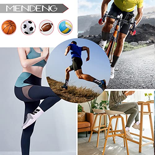 MENDENG Men's Grip Socks 4 Pairs - Non-Slip Soccer & Hospital Socks, Size 6-12
