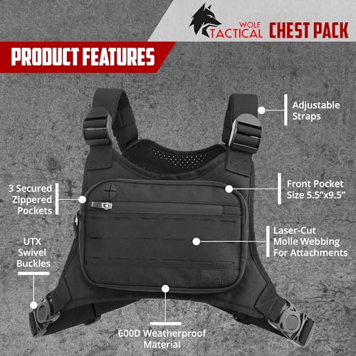 Chest Pack for Men - Tactical Running Vest & Fanny Pack