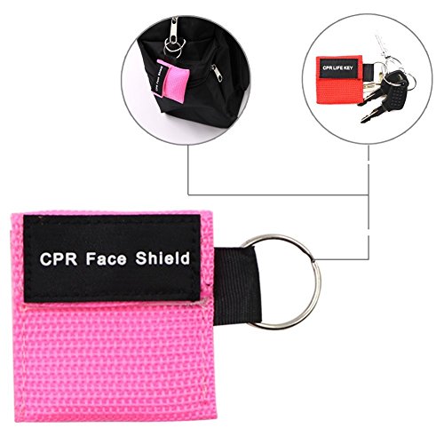 5-Pack CPR Face Shield Masks with Keychain for First Aid