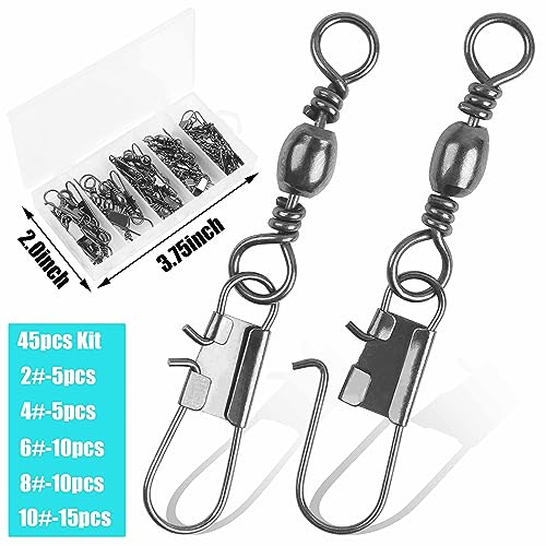 Fishing Swivel Snaps - 50pcs 10#-28lb Stainless Steel Connectors