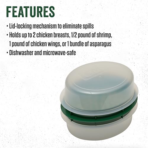 LEM OS Batter Bowl with Lid - Translucent Green Plastic, Easy Breading & Mess-Free