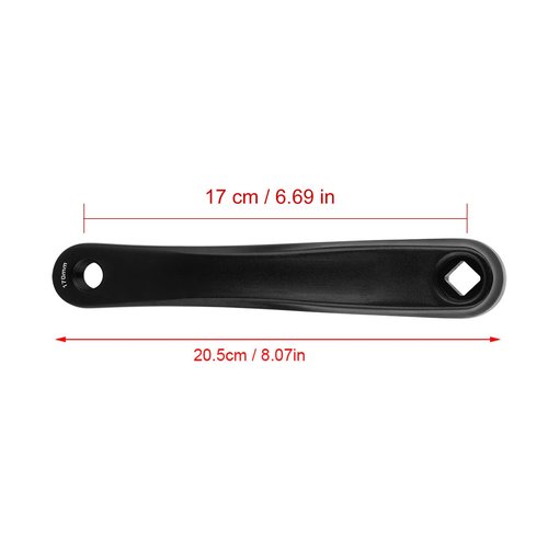 Bicycle Crank Arm, 170mm Bike Crank Leg Left Aluminum Alloy Single Chain Speed Crankset Replacement Accessory for Electric Hybrid Mountain Folding Commuter Road Exercise Repair Square Rhombic Hole
