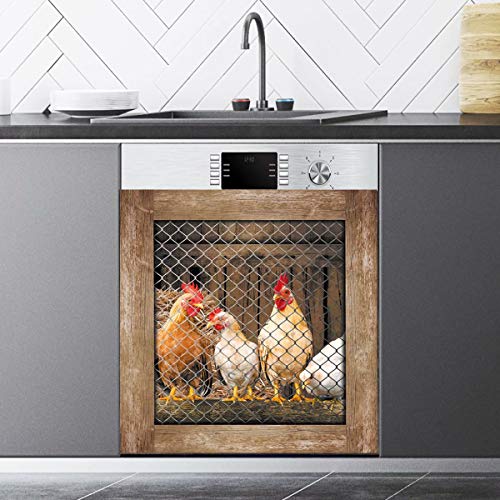 Country Rooster Dishwasher Cover Vinyl Sticker, 23x26 Inches