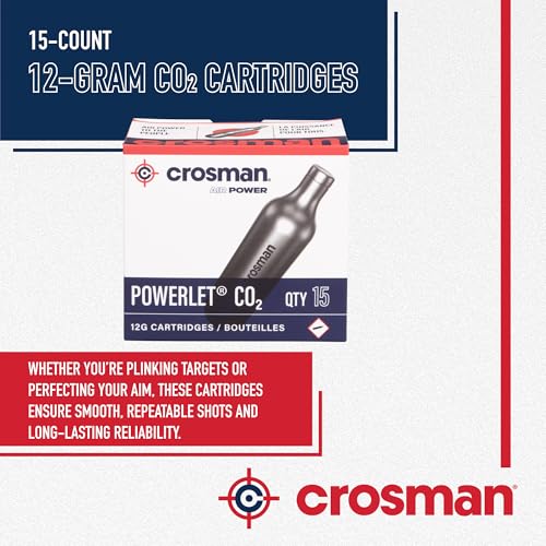 12-Gram CO2 Cartridges for Air Rifles, Pistols & Paintball - Leak-Free, Durable Metal - Made in USA