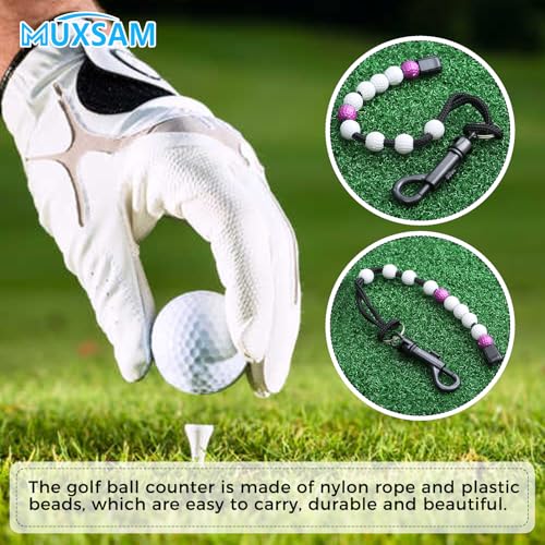Golf Score Counter with Clip - Durable Nylon Beads, Purple
