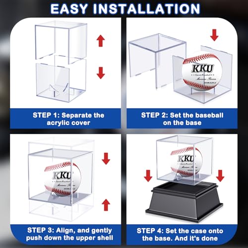 Baseball Display Case - UV Protected Acrylic Cube Holder - Round