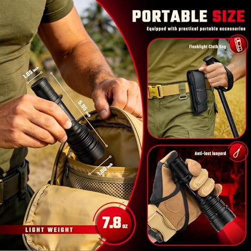 DARKBEAM Mini Red Light Flashlight for Night Hunting & Wildlife Observation