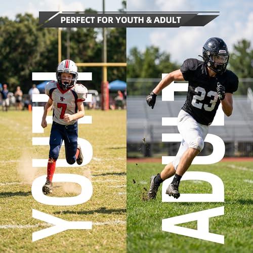 4-Pack Football Mouth Guards with Case - No Boil, Fits Braces