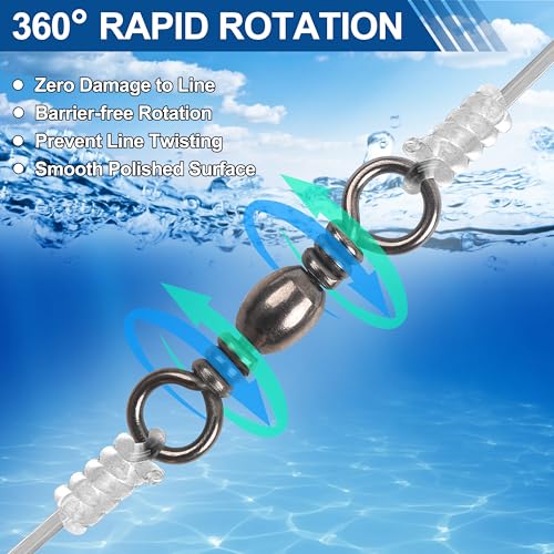 Fishing Barrel Swivels - 50 Pcs 8# Copper & Stainless Steel