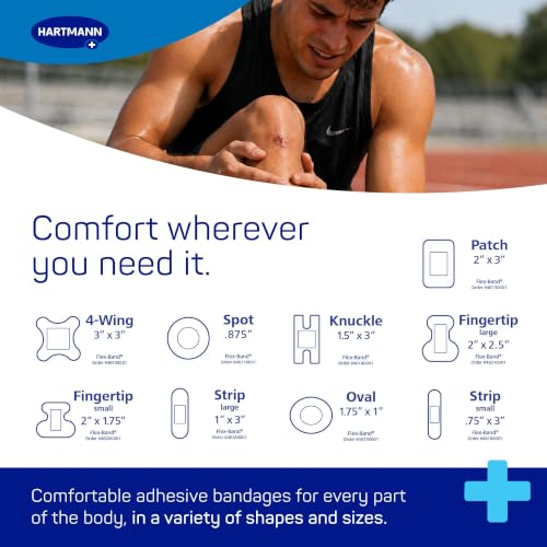 Hartmann Oval Adhesive Bandages - Flexible, Non-Stick Wound Cover, 1.25x1 inch