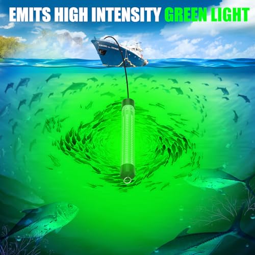 Underwater Fishing Light 60W 6000 Lumens for Milwaukee 18V - Model 48-11-1880, Waterproof Green Light