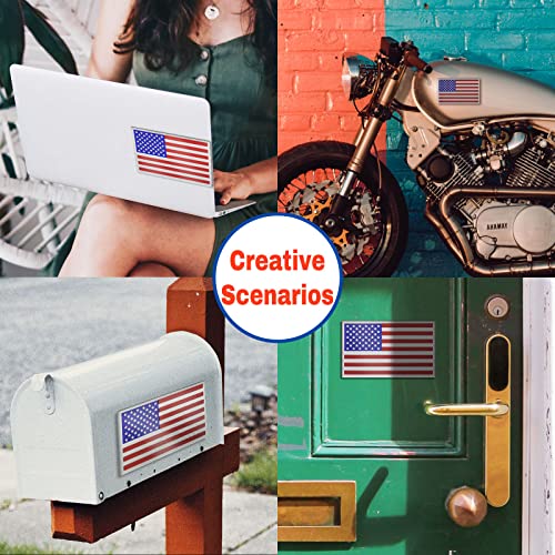 3D Embossed American Flag Car Stickers - 5" x 3" Classic 3 Pack