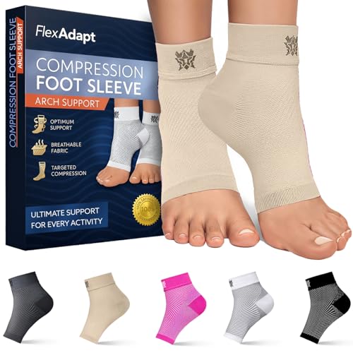 Ankle Compression Socks for Plantar Fasciitis Relief - Nude, Medium