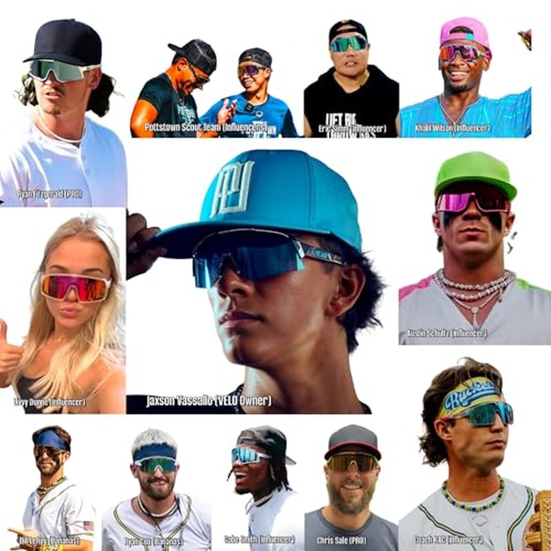 VELO Shades – Cutter – Baseball/Softball Sunglasses – By Jax of The Bullpen Training (Gen1, Black Ice, Lrg Adlt)
