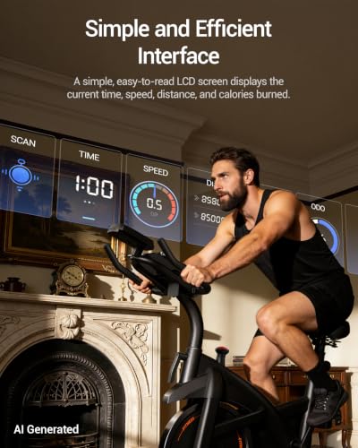 Stationary Exercise Bike for Home - Low Noise, Black