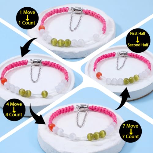 Golf Stroke Counter Bracelet - Pink - Secure Magnetic Clasp