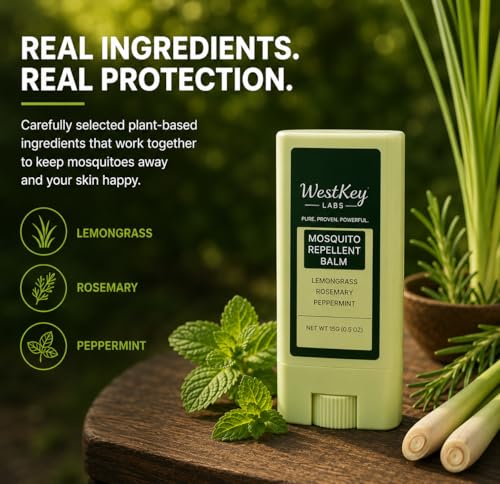 Natural Mosquito Repellent Balm Stick - 3-Pack (0.5oz Each)
