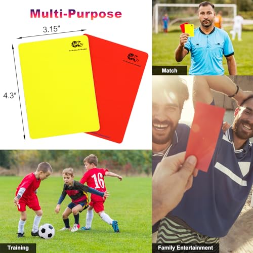 Soccer Referee Kit with Loud Whistle & Red Yellow Cards - Black Whistle+Cards Set