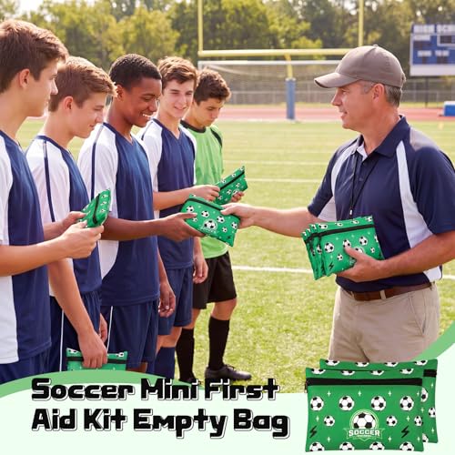 12 Pcs Soccer First Aid Bags - Portable Zipper Pouches for Players & Coaches