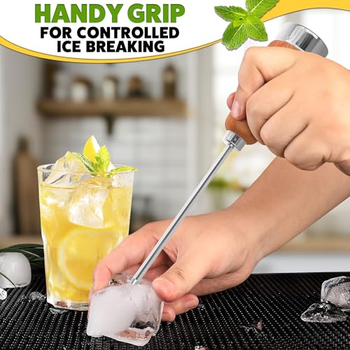 Ice Picks for Breaking in Freezer, 8.07 In, Stainless Steel, Wood