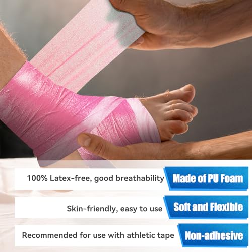8-Pack Pre Wrap Athletic Tape - Latex-Free Foam Sports Wrap - Random Colors