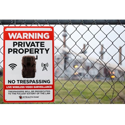 No Trespassing Sign - 8"x12" Outdoor Security Alert - Live Wireless Video Surveillance Sign
