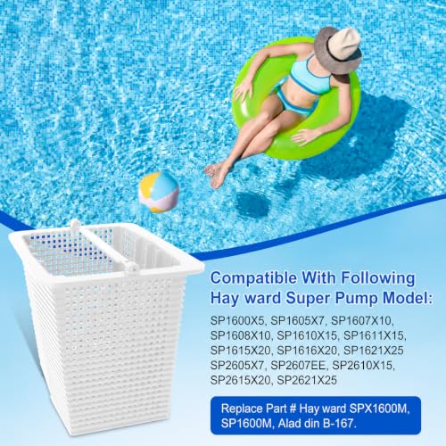Porscan SPX1600M Skimmer Basket for Hayward Super Pump with White 1pc - Fits SP2607X10 SP2615X20XE