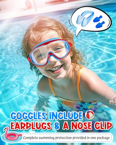 Swim Goggles 2 Pack, Wide View Anti Fog&UV Swimming for Audlt, No