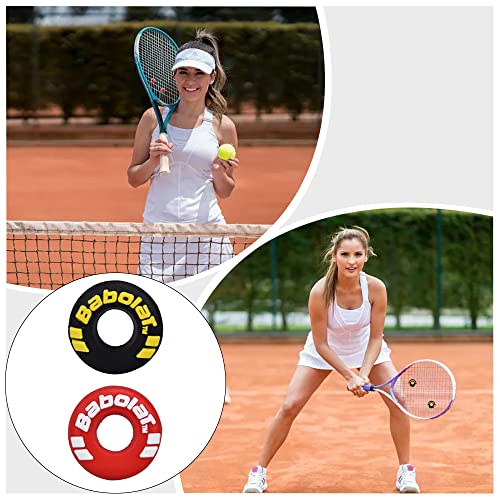 4-Piece Tire Shape Tennis Racket Vibration Dampener - Black & Red