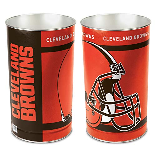 Cleveland Browns Metal Wastebasket - 15 Inch Tapered Design