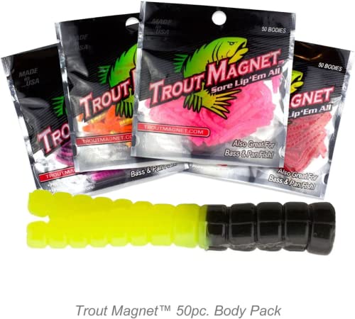 Trout Magnet 50-Pack Split-Tail Grub Body - Bumblebee