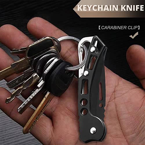 Small EDC Folding Pocket Knife - Stainless Steel Keychain Box Cutter