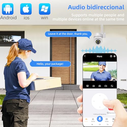 CKK 1080P Security Camera Wireless Outdoor, 2 Pcs 2MP PTZ WiFi Home Camera (2.4G/5G Dual-Band), 360¡Æ Pan/Tilt, Color Night Vision, Motion Alerts, 2-Way Audio, Compatible with Alexa, SD/Cloud Storage