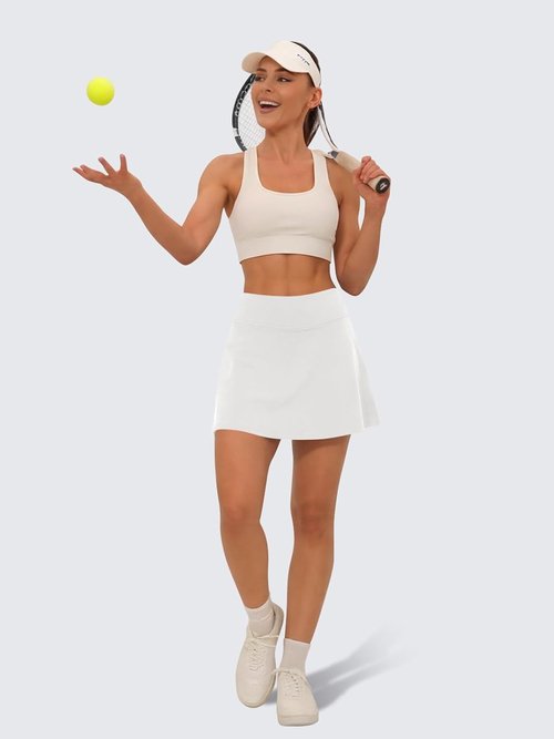 DLOODA Tennis Skirts for Women - High Waisted Pleated Athletic Skorts with Pockets | Ideal for Golf & Pickleball