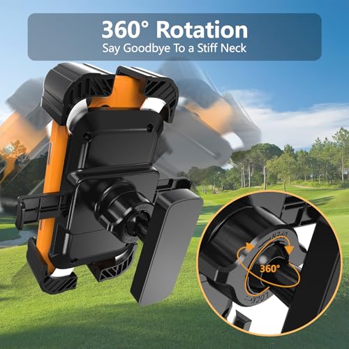 Magnetic Golf Cart Phone Holder - Durable, 360° Rotating Mount