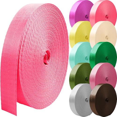 Nylon Webbing Strap 1 Inch x 10 Yards - Fluorescent Pink