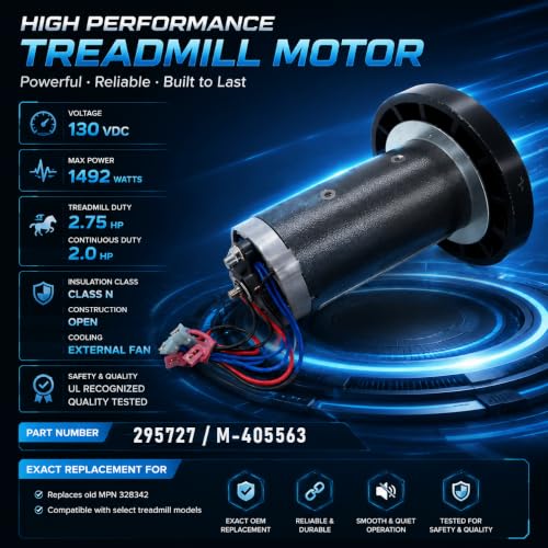 130V DC Treadmill Motor - 2.75 HP, 1492 Watts, Easy Replacement