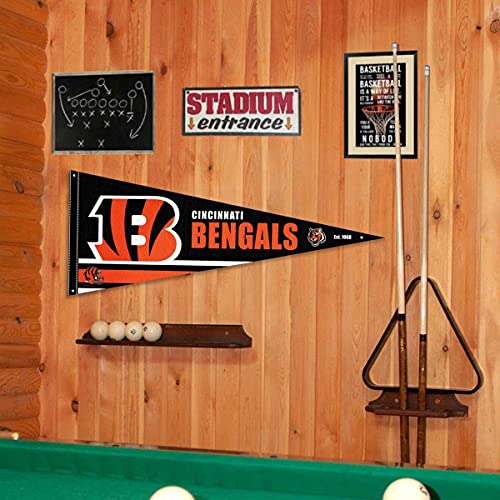 Cincinnati Bengals Pennant Banner Wall Decor with Adhesive Tacks - Officially Licensed Sports Fan Gift