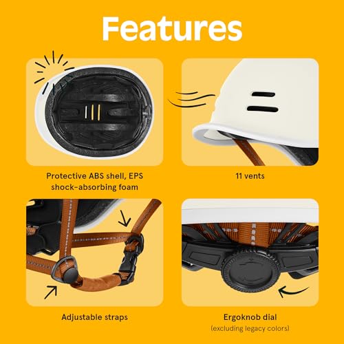 Adult Bike Helmet - Adjustable Dial, Matte Eggshell, Medium 57-59cm