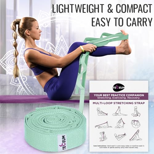 Stretching Strap with 10 Loops - Light Green Polypropylene 1.5" W