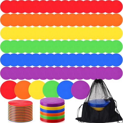 Non-Slip Vinyl Floor Spot Markers - 6 Inch, Set of 60