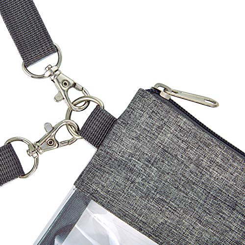 Clear Purse Stadium Approved Waterproof Crossbody Bag - Grey