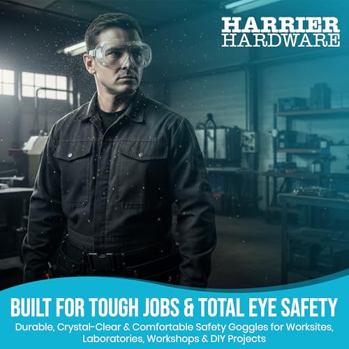 Safety Goggles - Ventilated Anti-Fog Scratch Resistant - 2 Pack
