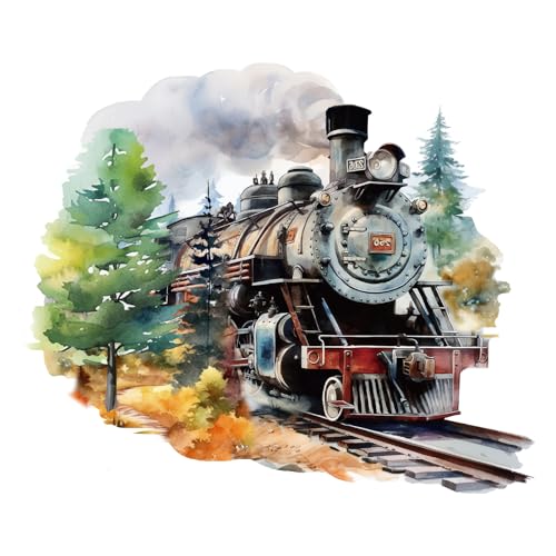 PLIGREAT Multicolor Cartoon Retro Train Wall Stickers, Peel & Stick Vinyl Decals for Kids Room, Nursery, Bedroom, Living Room, Home Office, DIY Wall Art Decor