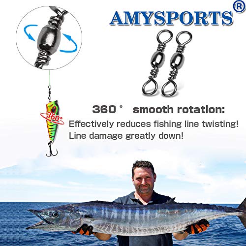 High Strength Fishing Swivels - Stainless Steel, Size 7, 50 pcs