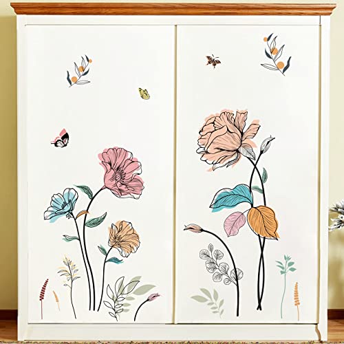 Watercolor Flower Wall Decals - Wildflower Floral Stickers
