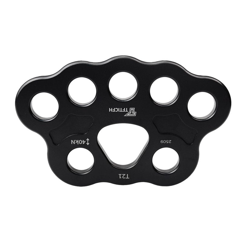 TFTICFH 40kN Rigging Plate, Large Multiplier Anchor, 8 Holes Force Divider Plate Bear, Climbing Descender Connector Gear for Hammock Firefighting Arborist Rock Climbing Rescue Cave Yoga Rappel,Black