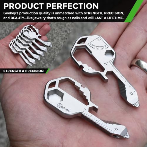 Geekey Multitool Keychain with 16+ Functions, Portable Bottle Opener
