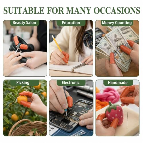SEWACC 20 Pcs Leather Finger Cots for Needlework & Embroidery, 6x3x0.5cm