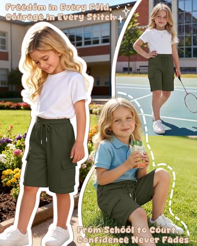 Girls' Cargo Bermuda Shorts - Knee Length
